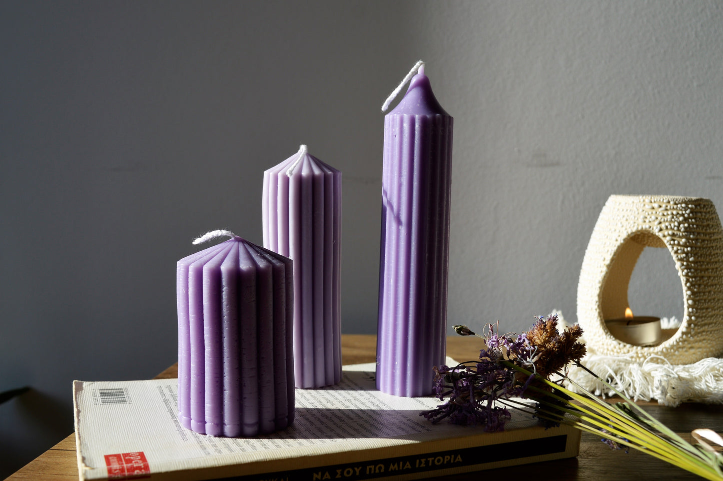 Rib Pillar Set Candle