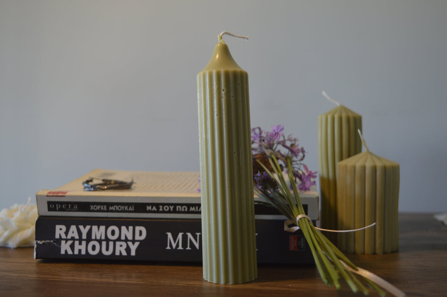 Tall Rib Pillar Candle