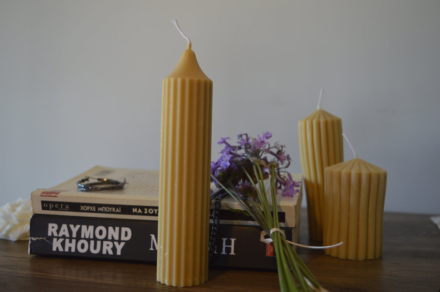 Tall Rib Pillar Candle