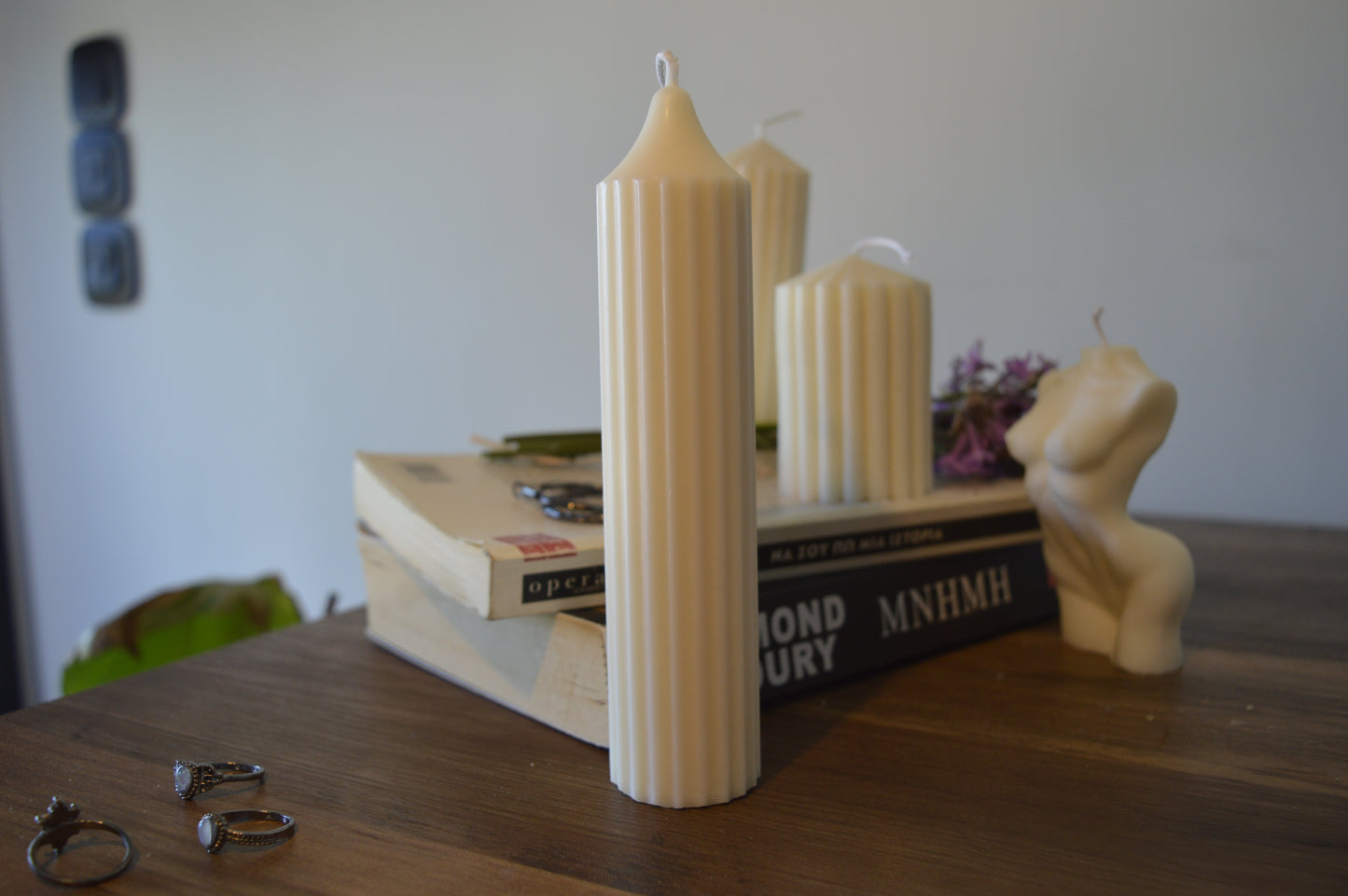 Tall Rib Pillar Candle